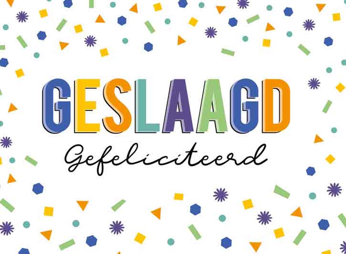 Wenskaart Geslaagd Gefeliciteerd