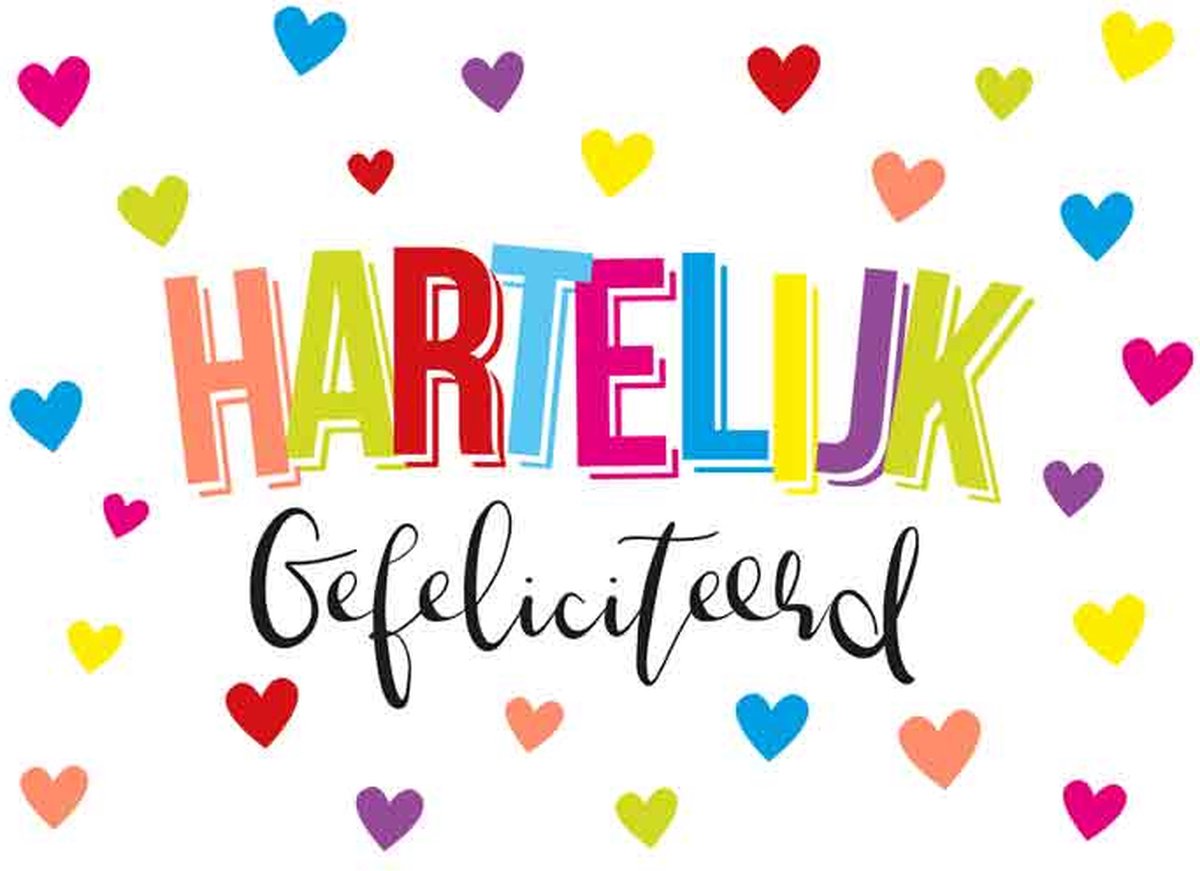 Wenskaart Hartelijk Gefeliciteerd