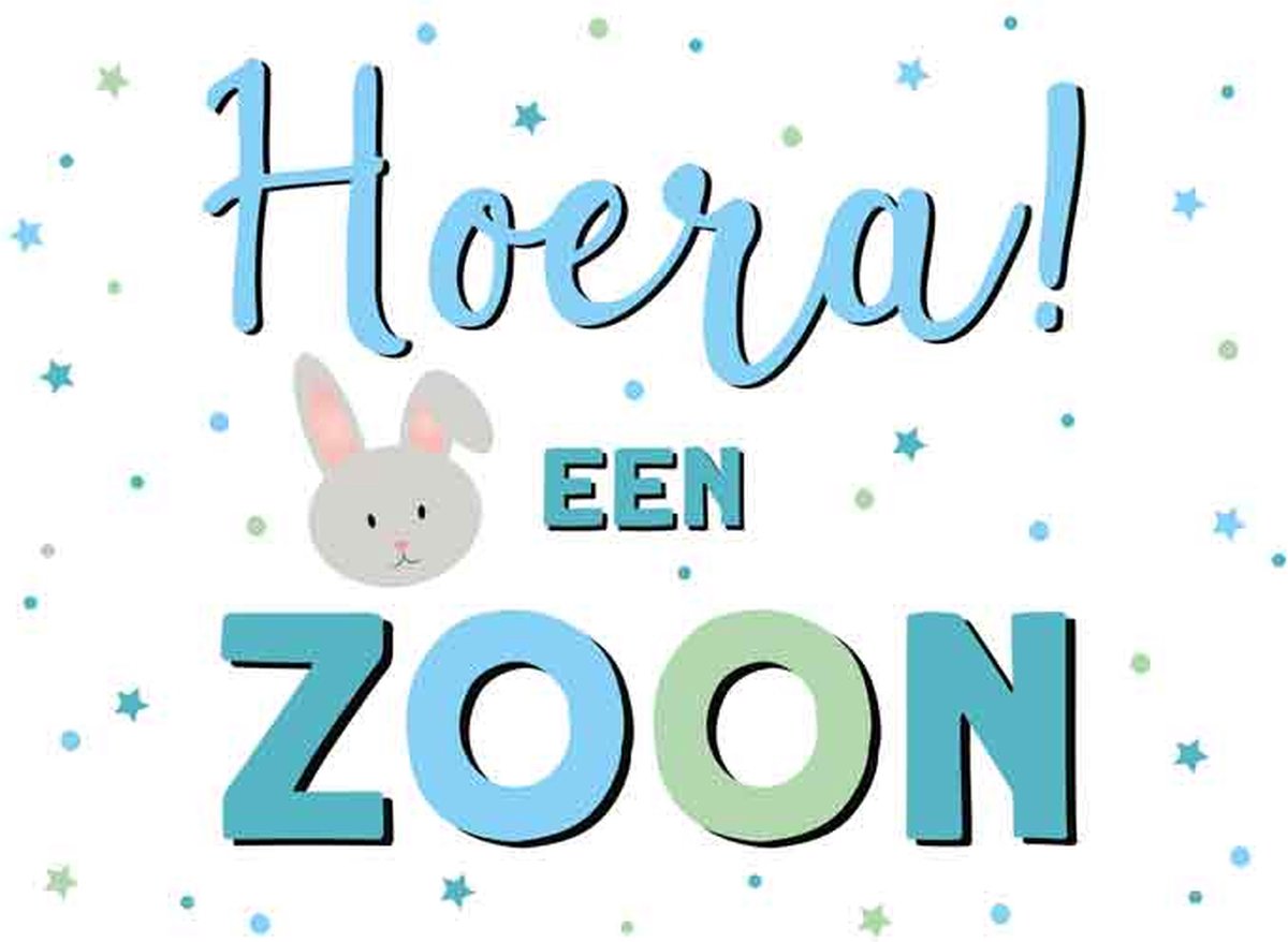 Wenskaart Hoera een zoon