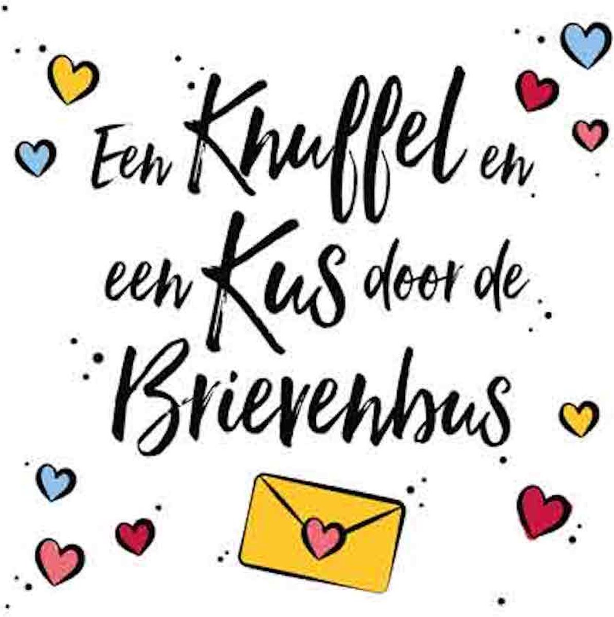 Wenskaart Knuffel en Kus door de brievenbus