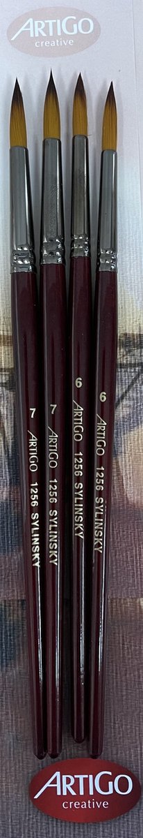 Penseelset 3   1256 serie Synthetisch 2x No.6 ~2x No.7