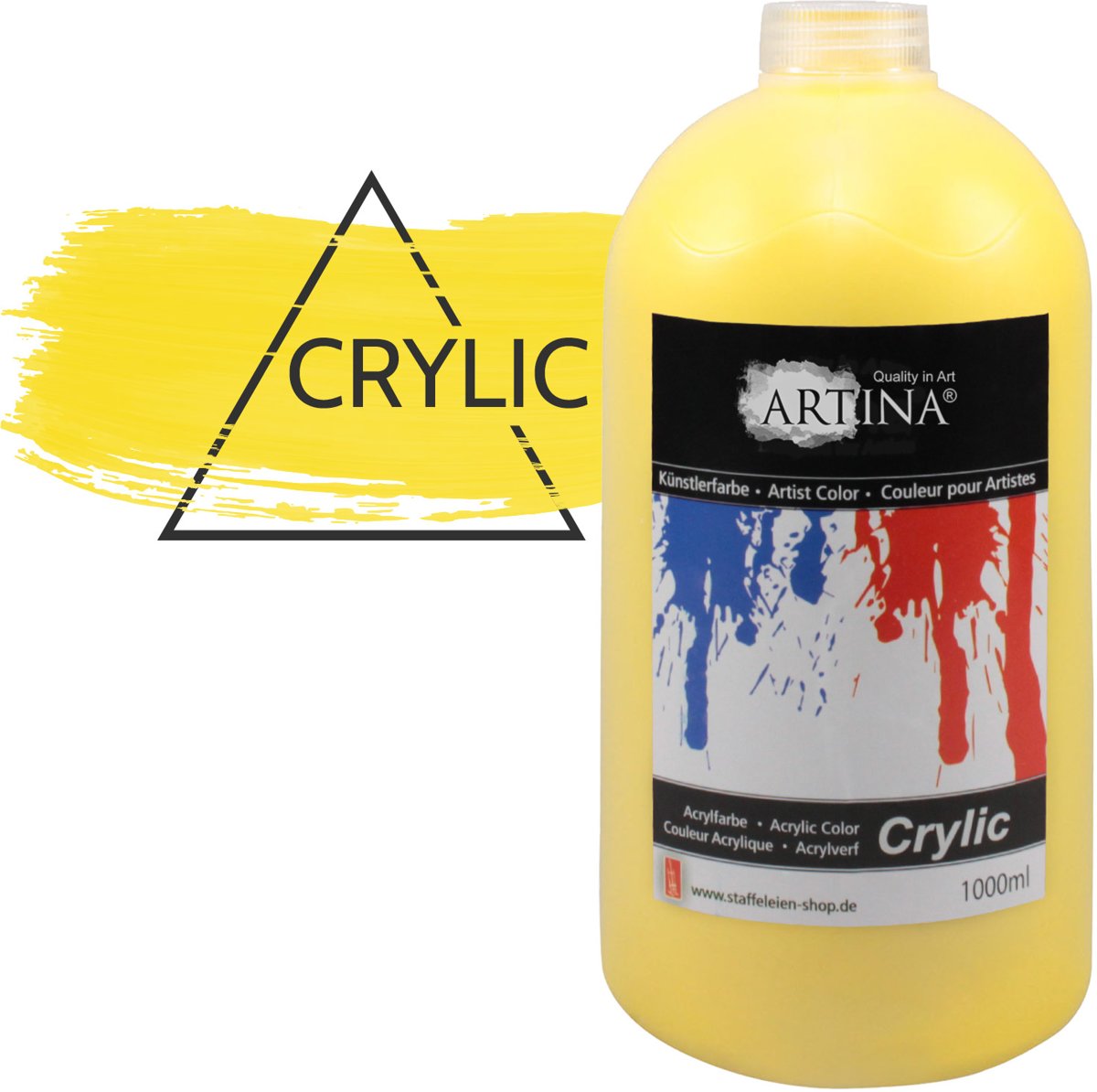 Artina Acrylverf 1000 ml Hobbyverf cadmium geel