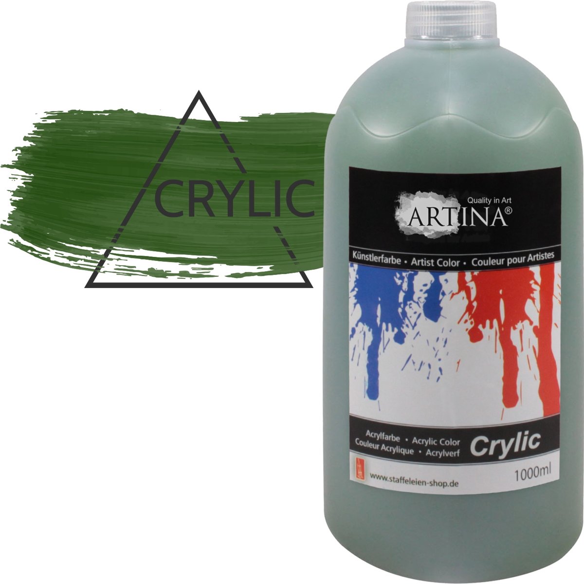 Artina Acrylverf 1000 ml Hobbyverf olijfgroen