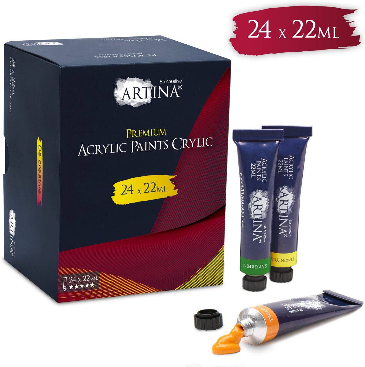 Artina Acrylverf Set 24 x 22 ml Hobbyverf Crylic