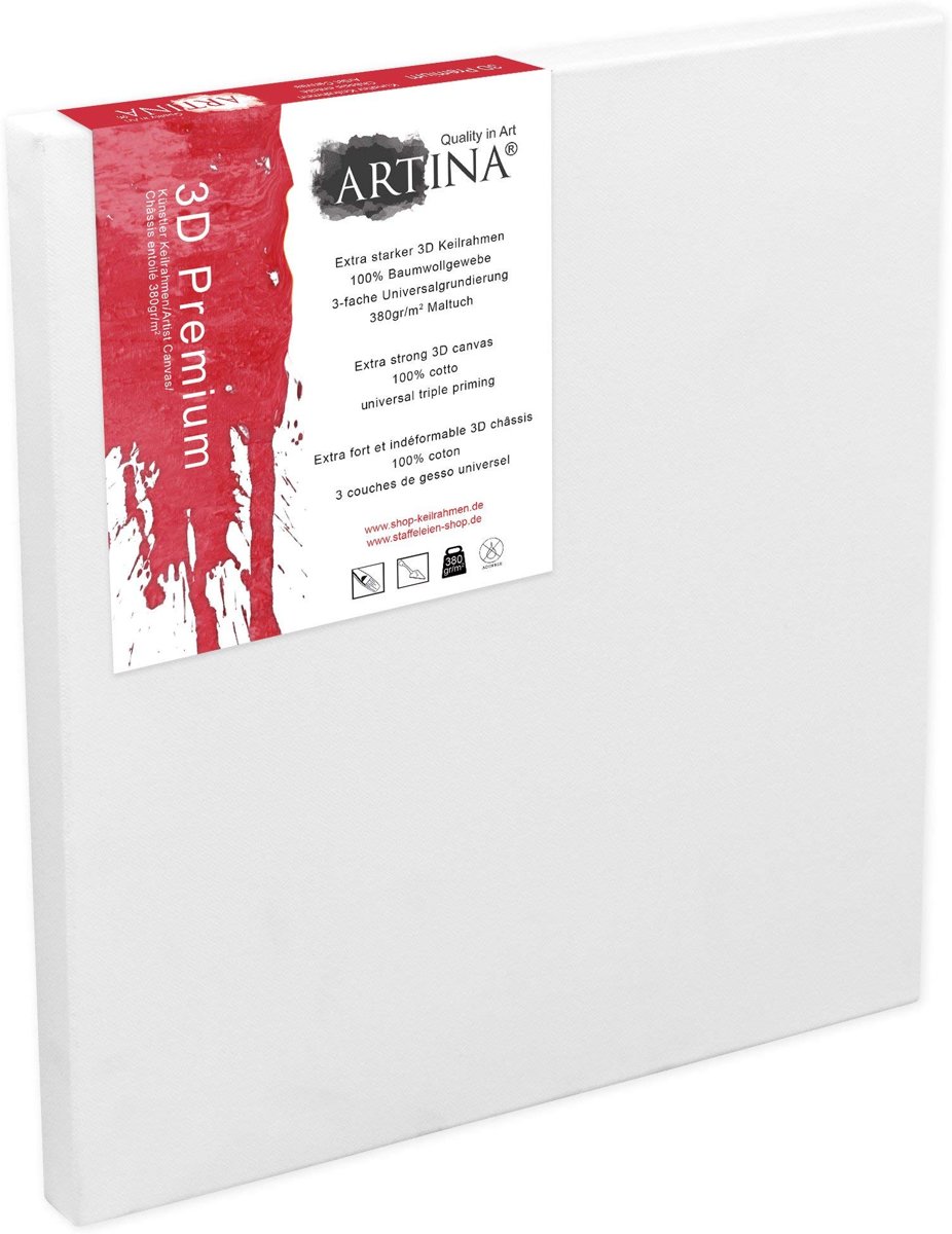 Artina3D premium schilderdoek canvas hoogwaardig katoen (380 g/m²) 30x24cm