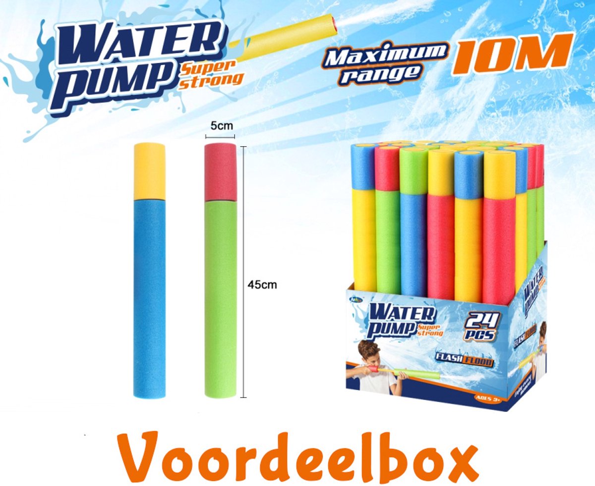   voordeelbundel - 24 stuks foam waterspuit - Speelgoed voor kinderen - Vakantie - Kinderfeest - Zomer - Strand - Buitenspeelgoed - Tuin - Uitdeelcadeaus waterpistooltjes - Gun