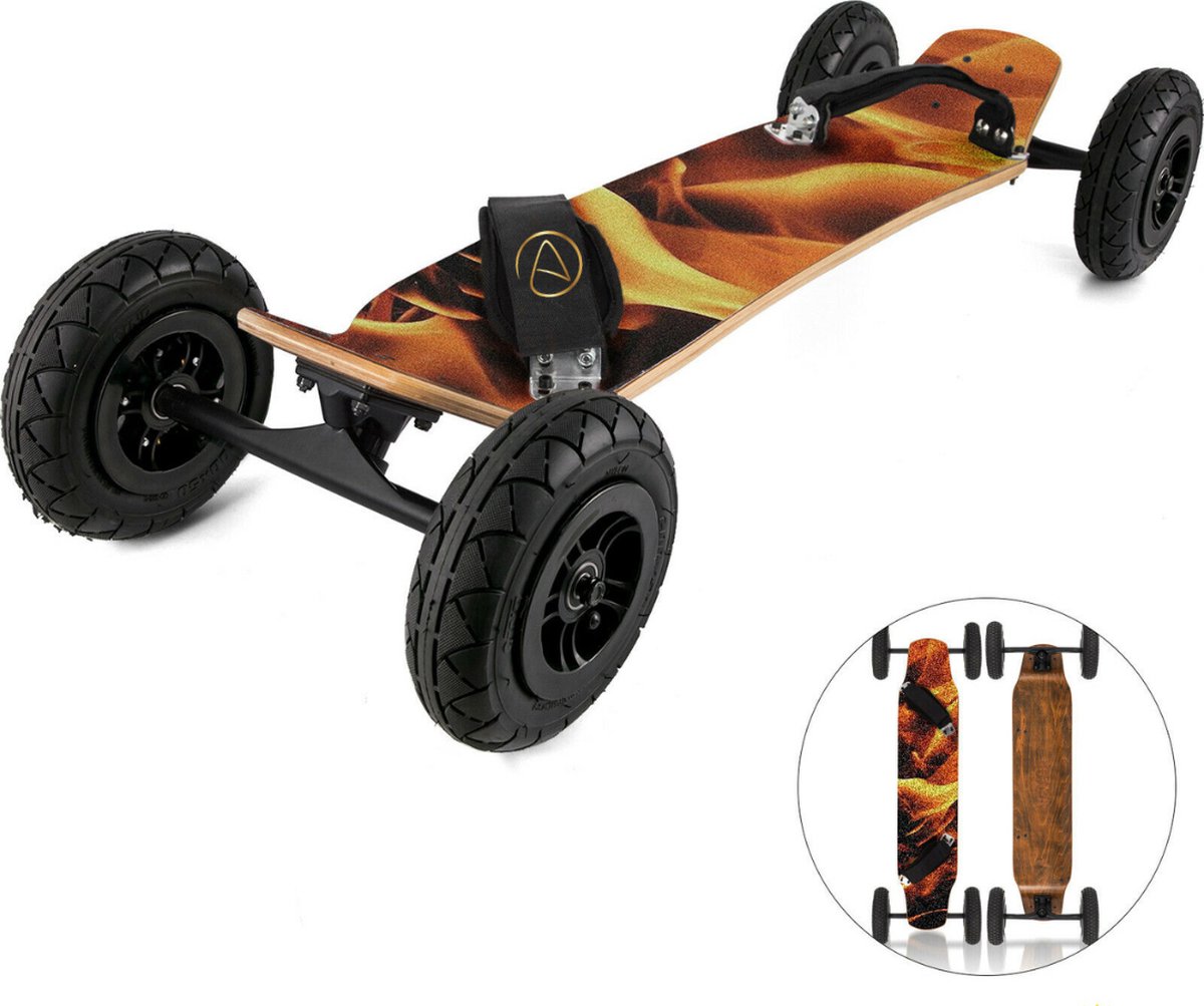 Arvona Mountainboard - Mountainboarding - Longboard - Skateboard - 94cm - 20cm Wielen - Voor Tieners En Volwassenen - Flame