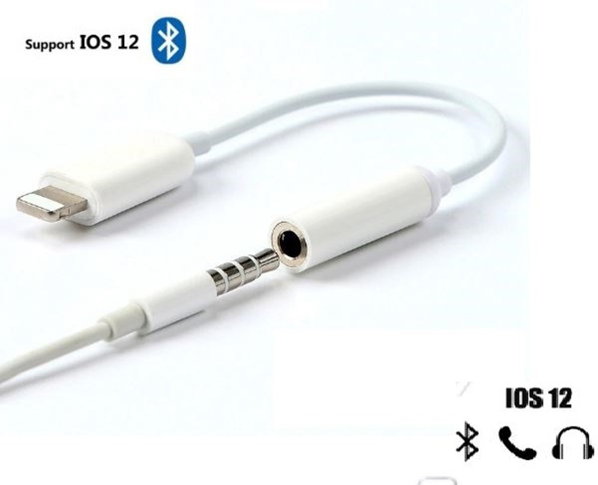 Voor lightning naar 3.5mm Headphone Jack Adapter Bluetooth Audio Converter Voor iPhone XS 7 8 Bellen Luisteren Voor Adapter IOS 12.1