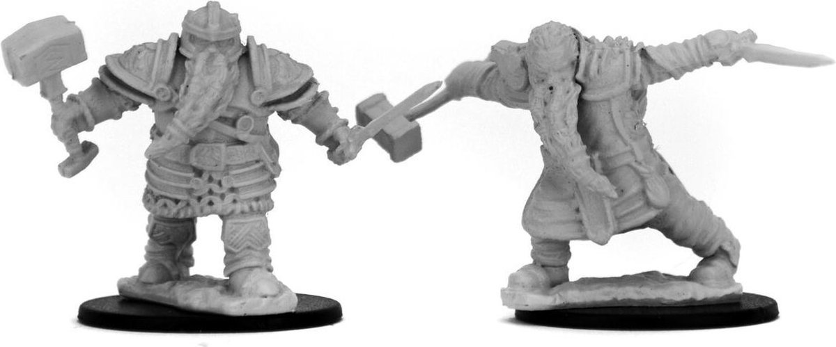 Asmodee D&D Unpainted Minis Dwarf Male Fighter (6x) - EN