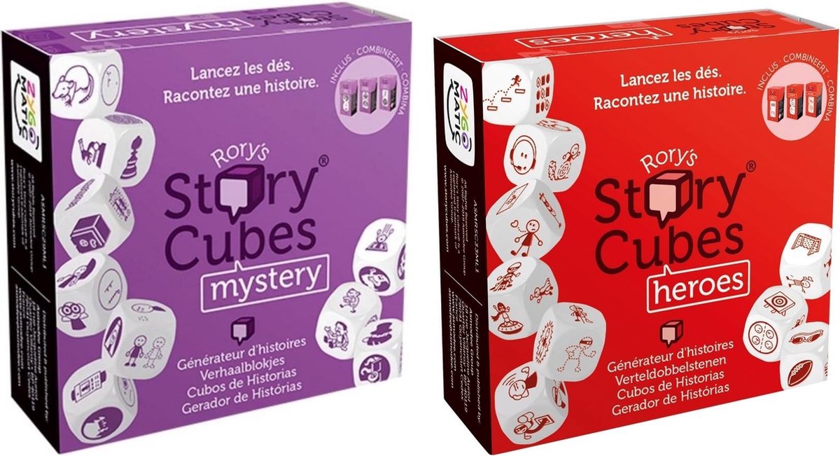 Spellenbundel - Dobbelspel - 2 Stuks - Rorys Story Cubes Heroes & Mystery