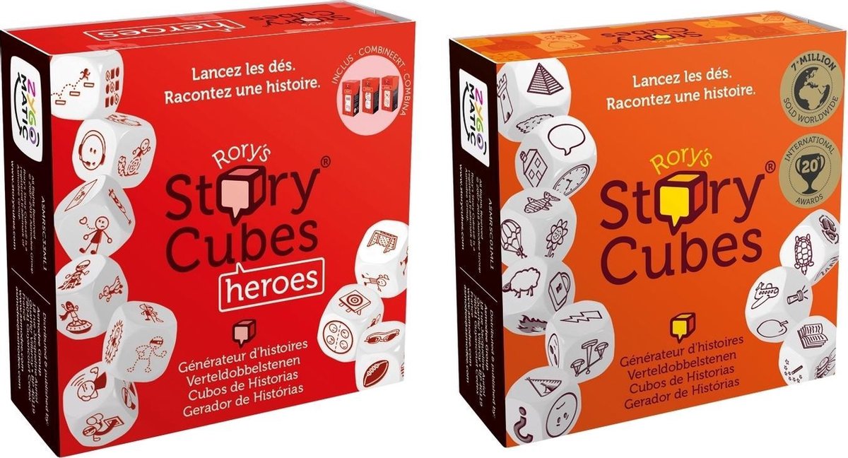 Spellenbundel - Dobbelspel - 2 Stuks - Rorys Story Cubes Original & Heroes