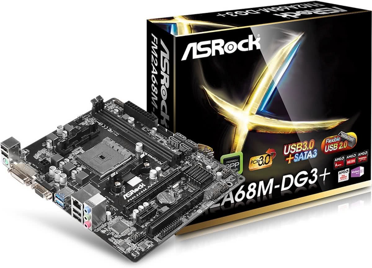 Asrock FM2A68M-DG3+ AMD A68 Socket FM2+ Micro ATX moederbord