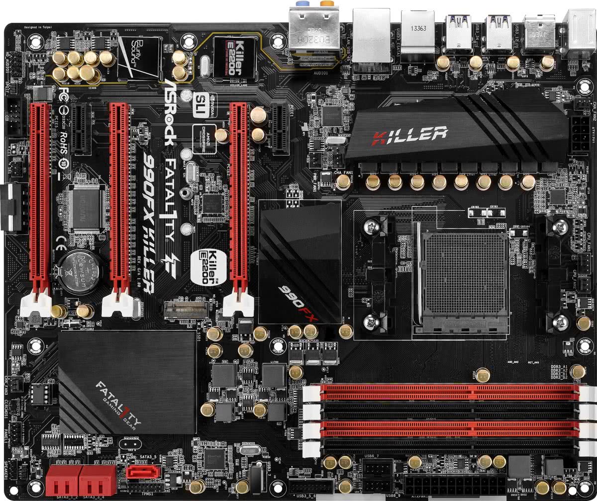 Asrock Fatal1ty 990FX Killer AMD 990FX Socket AM3+ ATX moederbord