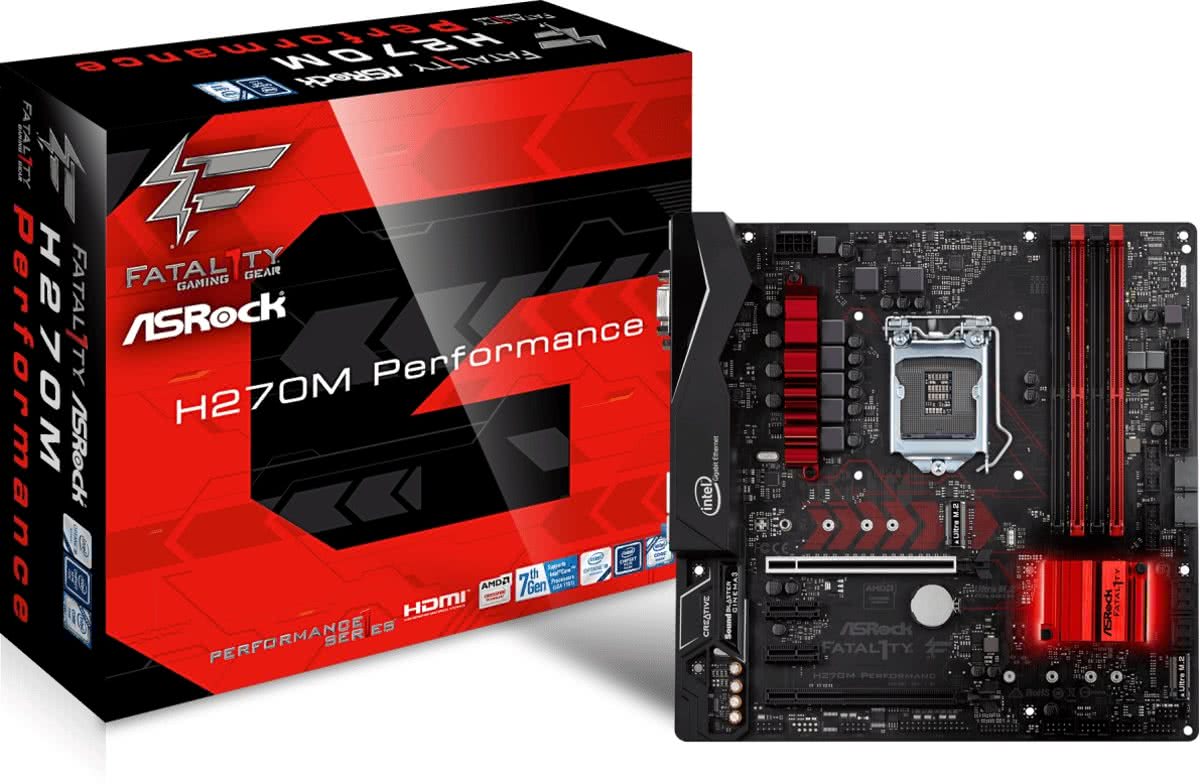 Asrock Fatal1ty H270M Performance Intel H270 LGA 1151 (Socket H4) Micro ATX moederbord