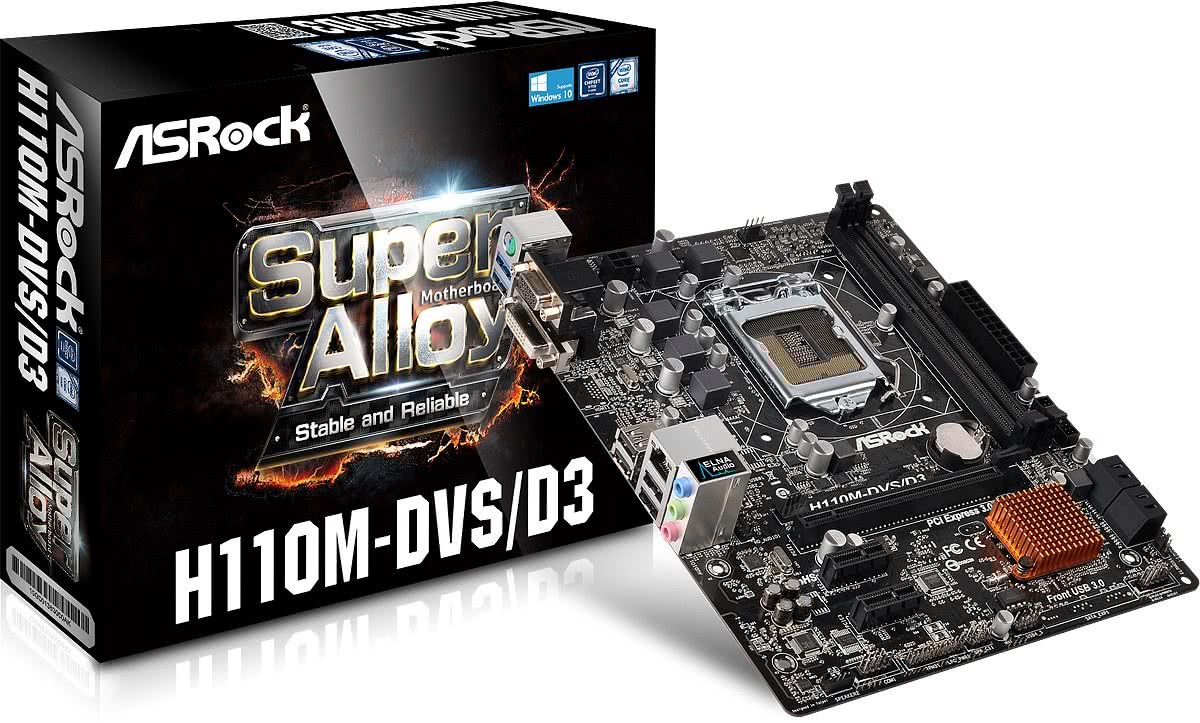 Asrock H110M-DVS/D3 Intel H110 LGA1151 Micro ATX moederbord