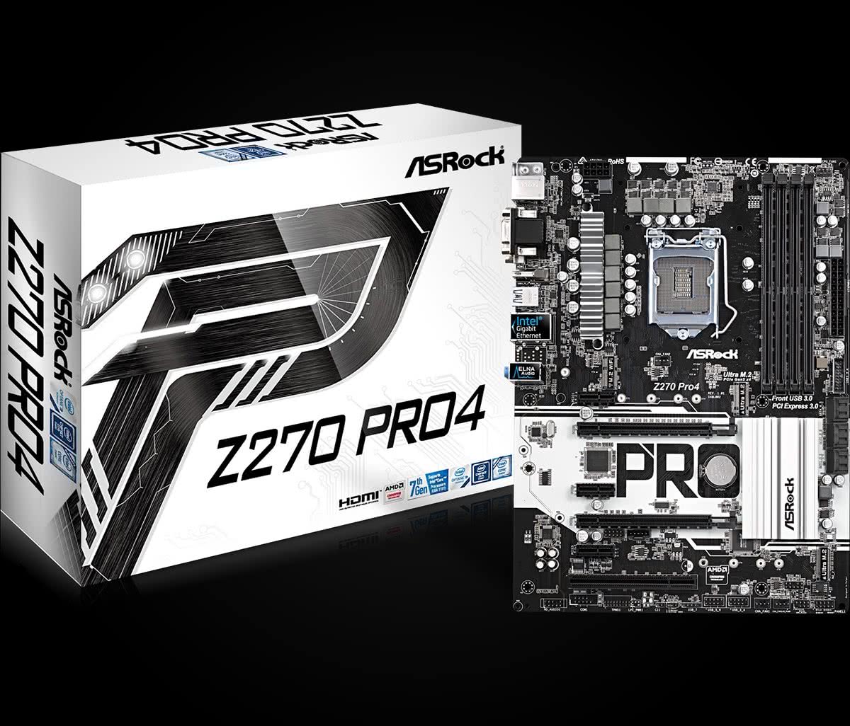 Asrock Z270 Pro4 Intel Z270 LGA 1151 (Socket H4) ATX moederbord