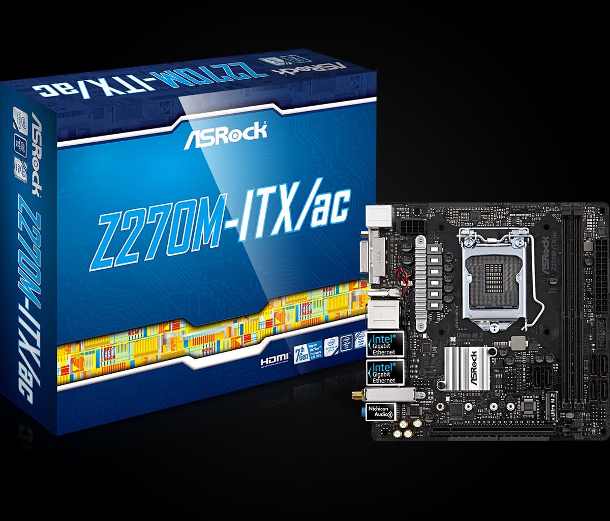 Asrock Z270M-ITX/ac Intel Z270 LGA 1151 (Socket H4) Mini ITX moederbord