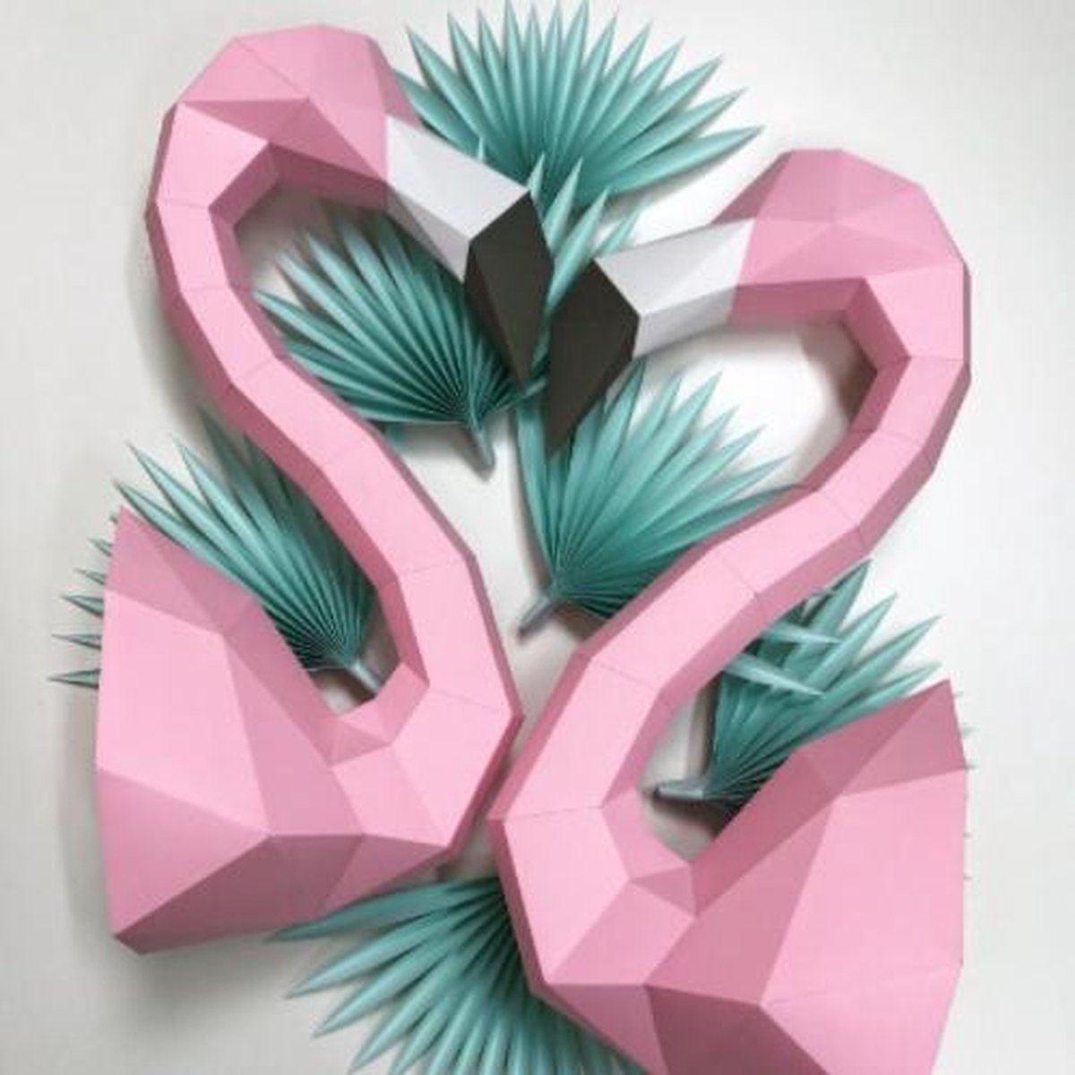 Flamingo paper kit DIY roze Assembli