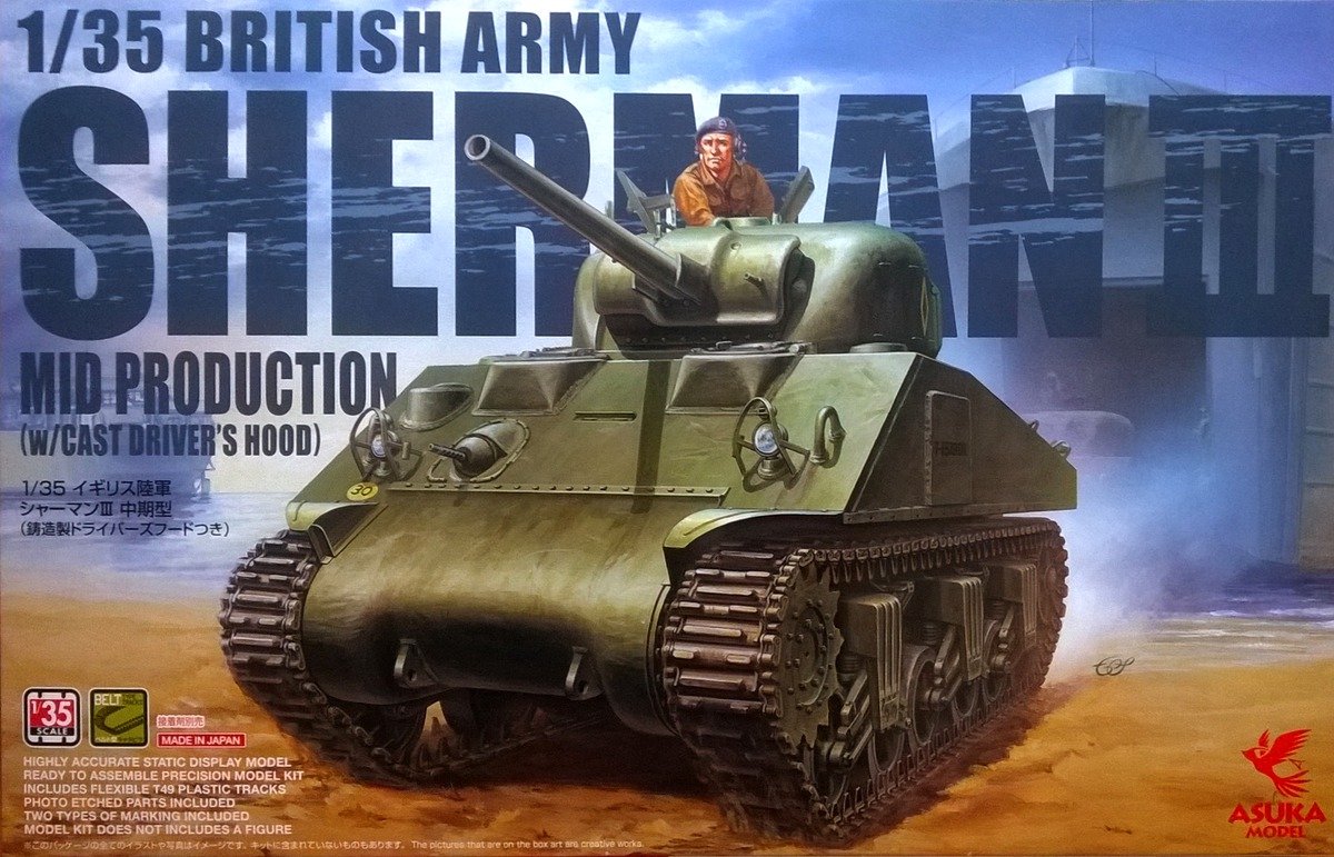 Asuka Sherman III Mid Production (W/Cast Drivers Hood)  + Amma by Mig lijm