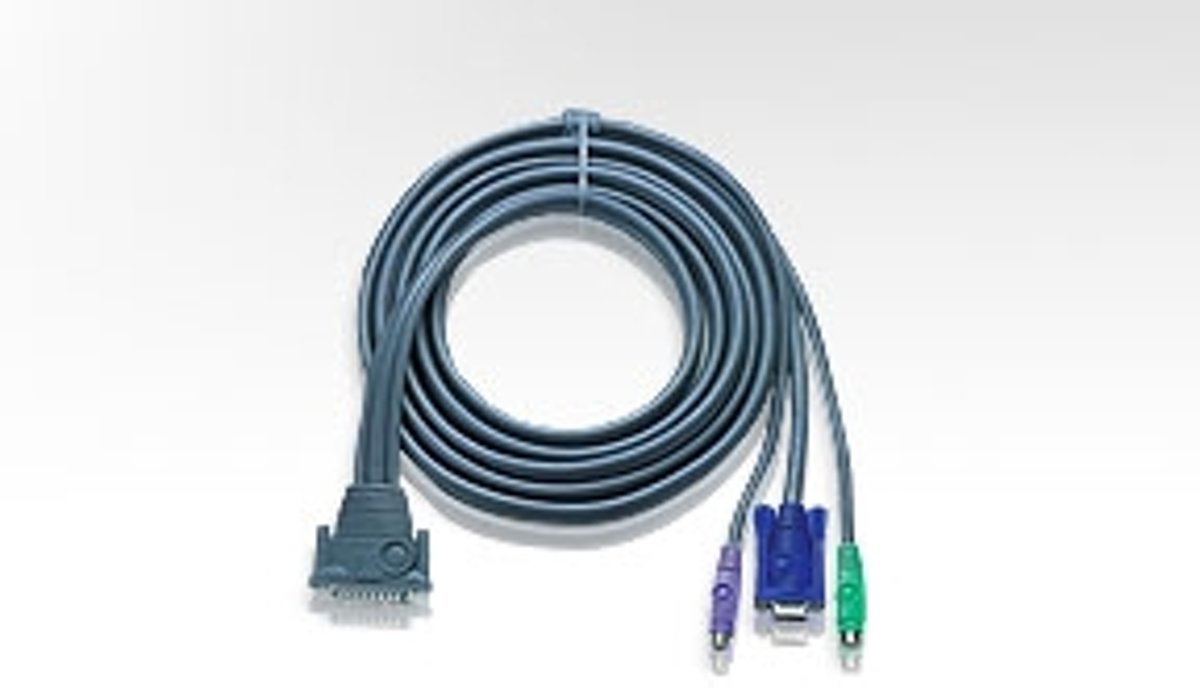 Aten 2L1601P 1.8m Grijs toetsenbord-video-muis (kvm) kabel