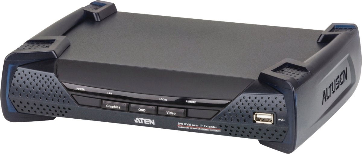 Aten KE6940 audio/video extender AV transmitter & receiver Zwart