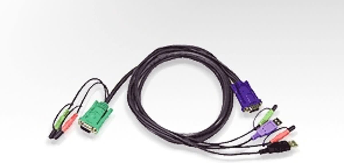 Aten USB KVM Cable 3m Zwart toetsenbord-video-muis (kvm) kabel