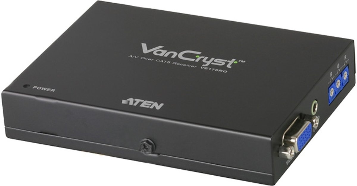 Aten VE170RQ audio/video extender AV-receiver Zwart