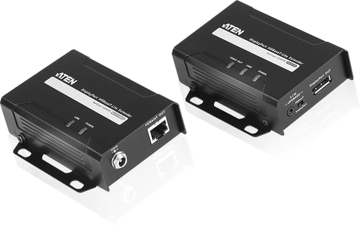 Aten VE901 audio/video extender AV transmitter & receiver Zwart