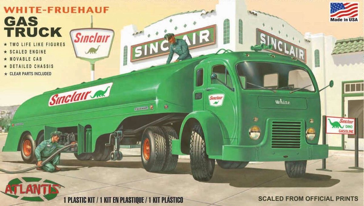 1:48 Atlantis H1402 White-Fruehauf Gas Truck Sinclair US Army Plastic kit