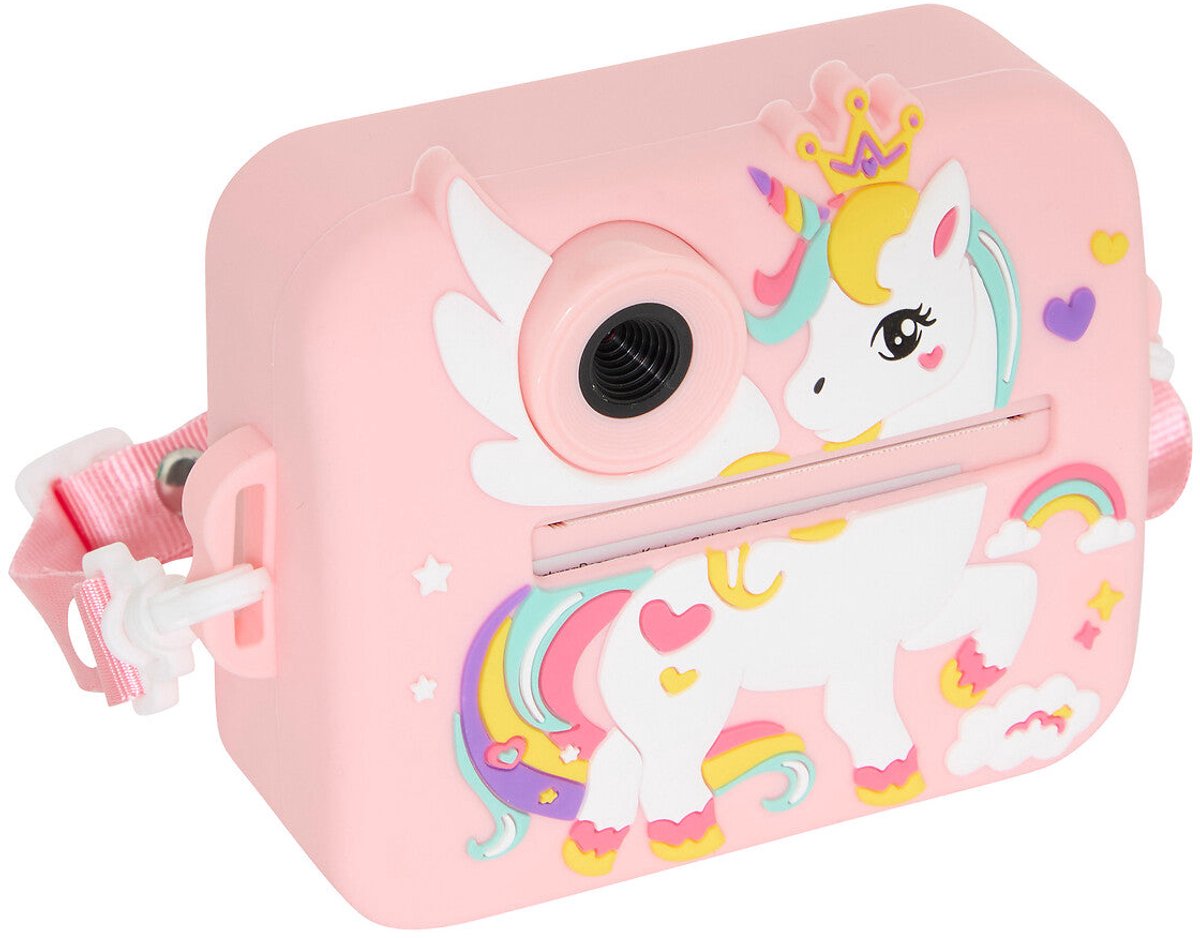   Kids Eenhoorn Camera met SD-kaart en 4 papierrollen - Thermische print - Roze