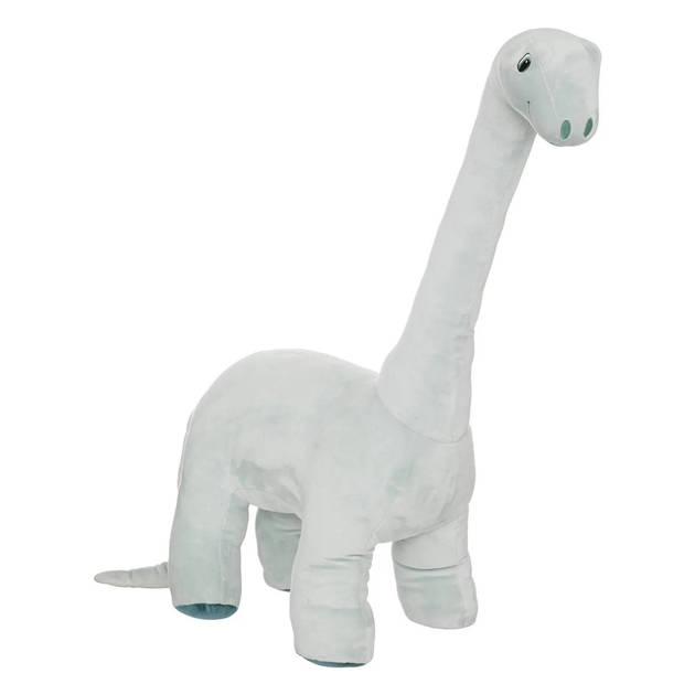 Atmosphera Knuffeldier Dinosaurus Brontosaurus - zachte pluche stof - extra groot - grijs - 90 cm - Knuffeldier