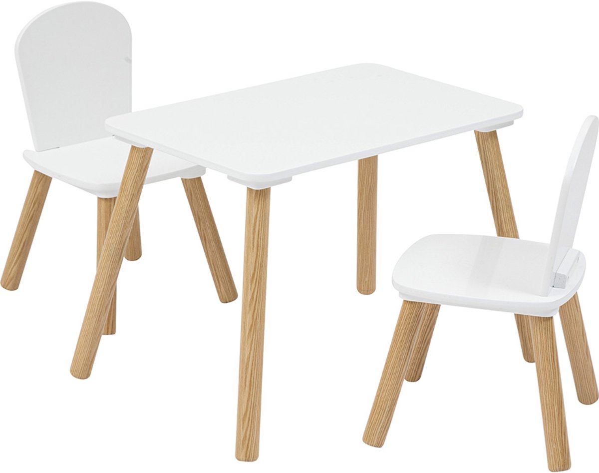 Tafel met 2 Stoelen voor Kinderen Dylano Wit