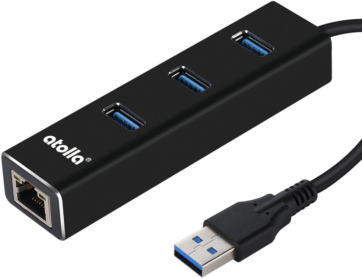 Atolla USB 3.0 to RJ45 Gigabit Ethernet Adapter LAN External Network Adapter with 3 Port USB 3.0 Hub