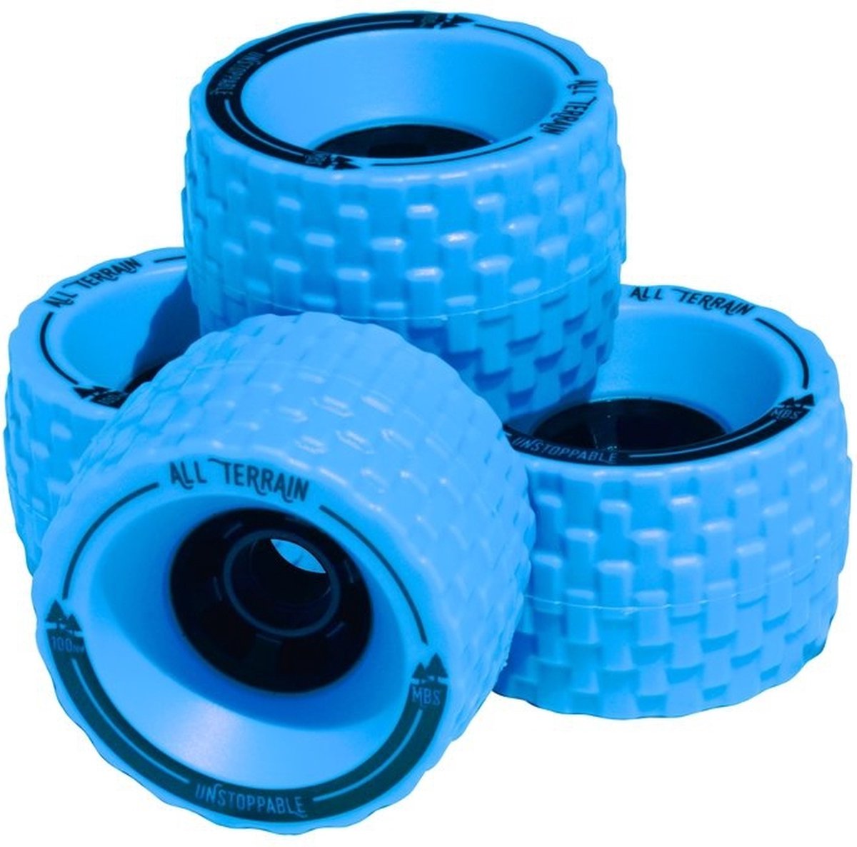 MBS all terrain wheels 100mm blauw