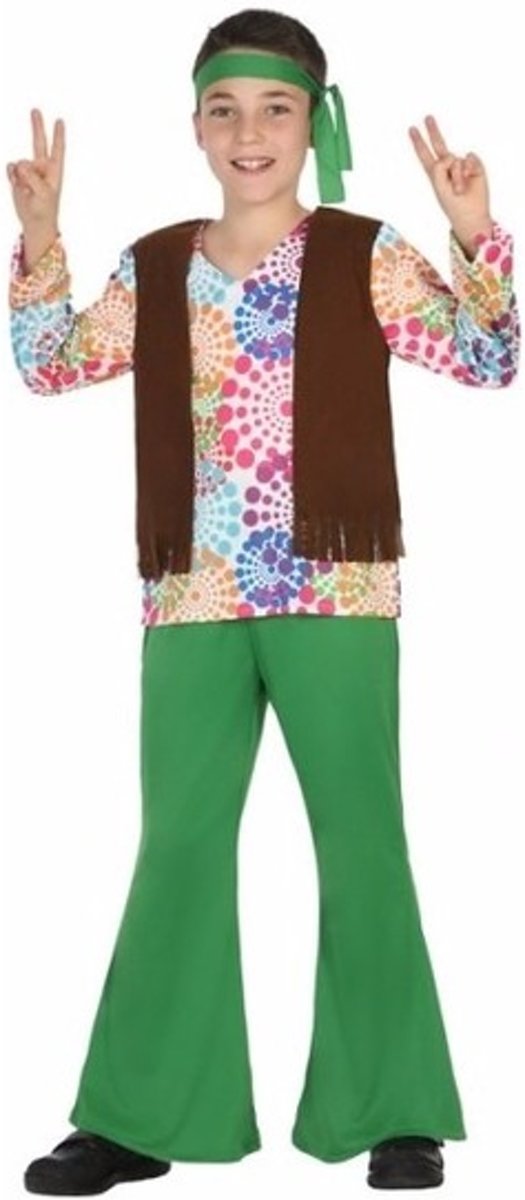 Hippie kostuum voor jongens 116 (5-6 jaar) - 60s & 70s - Hippies & Flower Power kleding