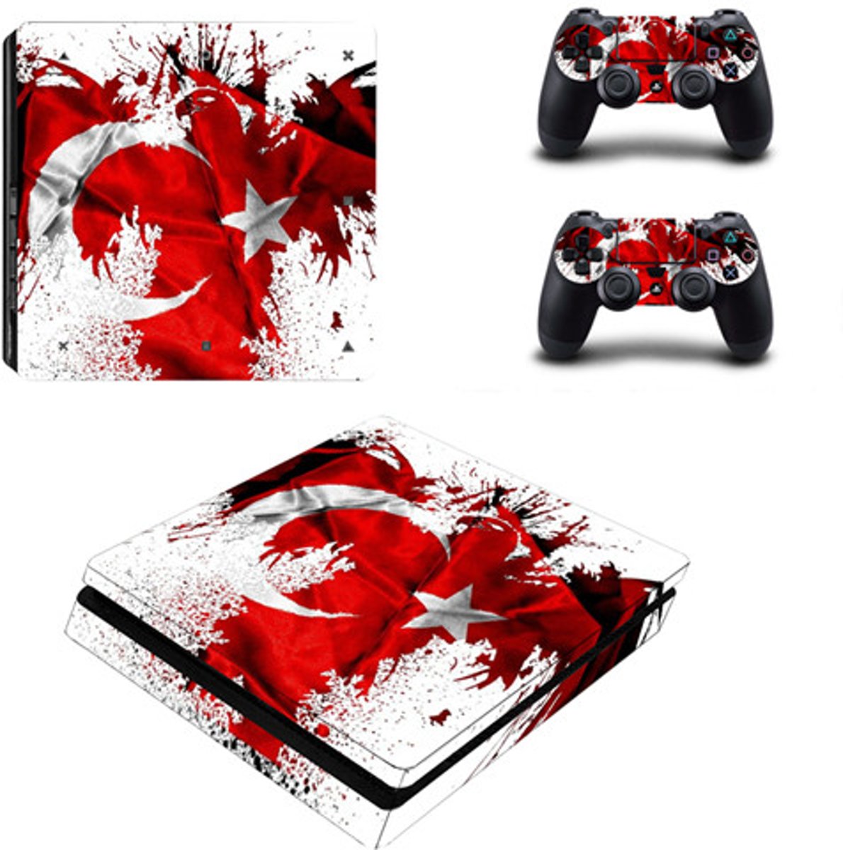 Playstation sticker Turkije – Turkse vlag PS4 sticker – Geschikt voor PS4 slim en pro