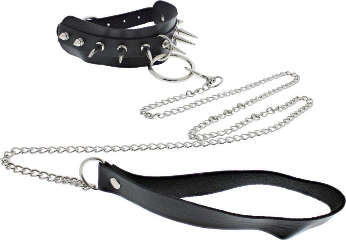 Attitude Holland Choker Spike with Detachable Chain Strap Zwart