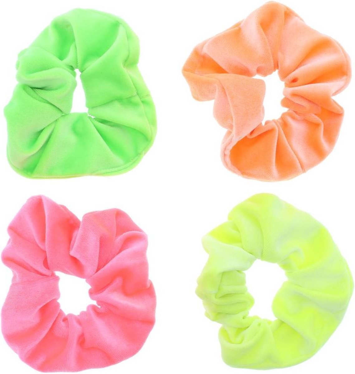 Attitude Holland Haar scrunchie Neon Mix Set van 4 Multicolours