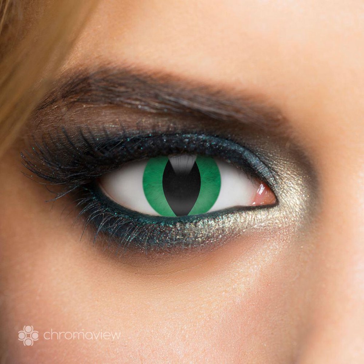 Attitude Holland Halloween ooglenzen 1 dag Cobra eye Groen