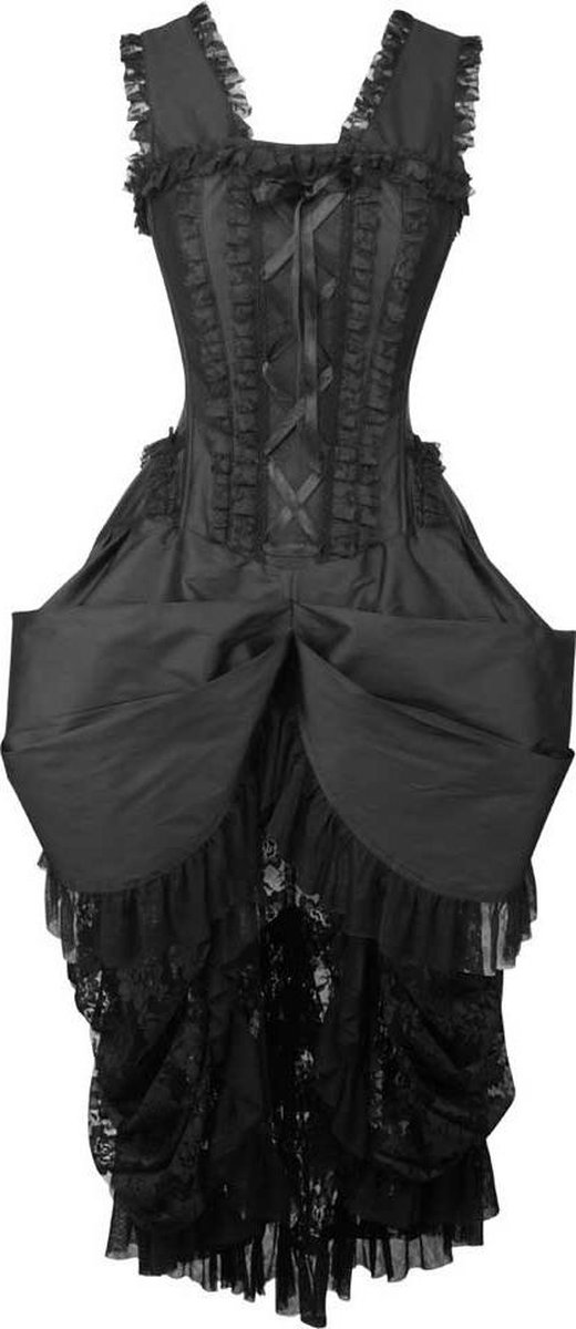 Attitude Holland Lange korset jurk -2XL- Victorian long dress Gothic, vampire, victoriaans Zwart