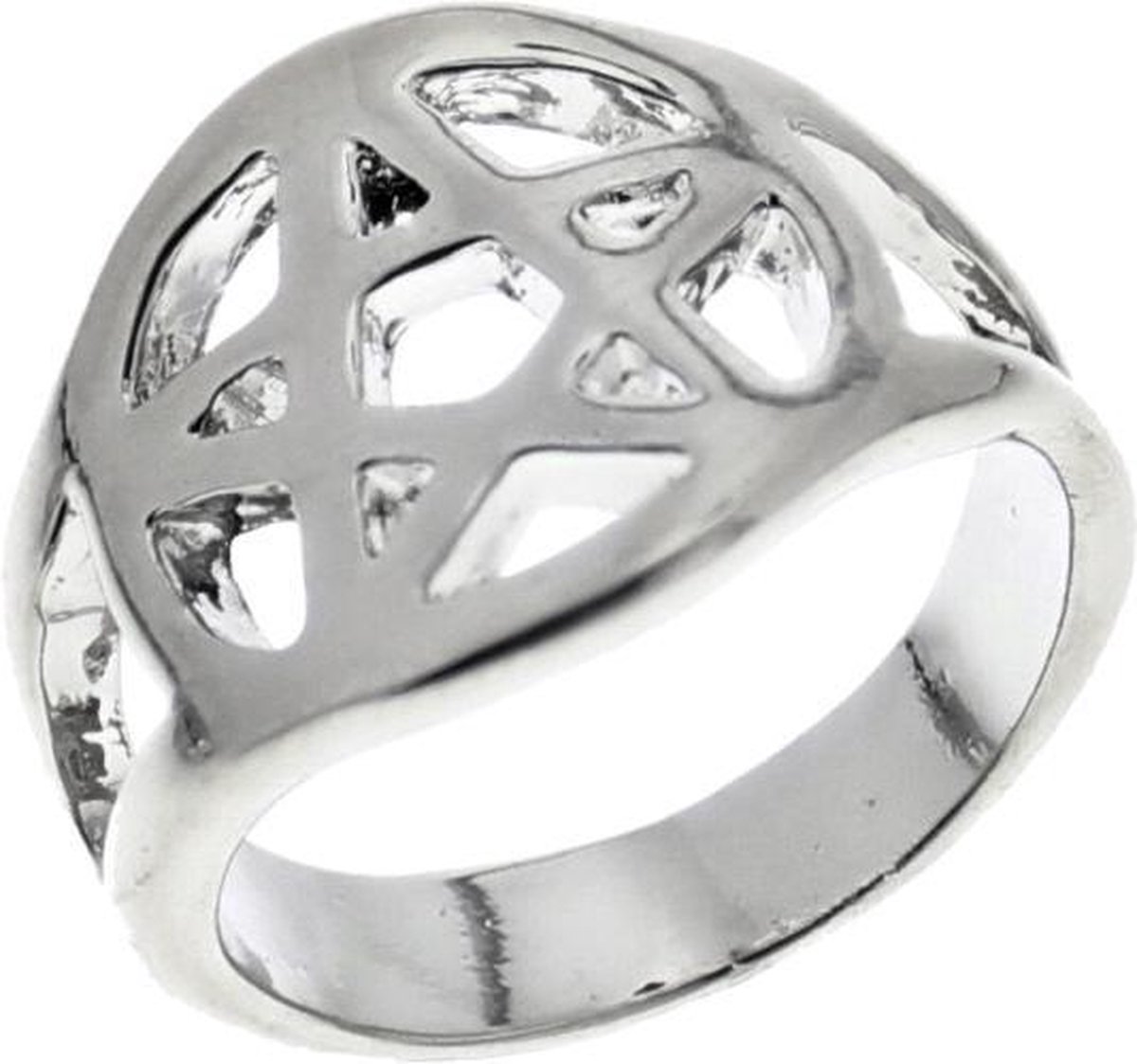 Attitude Holland Ring Hollow Pentagram Zilverkleurig