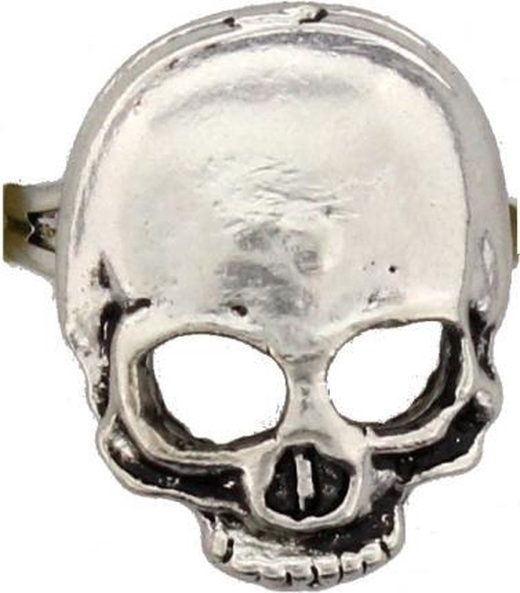 Attitude Holland Ring Skull verstelbaar Zilverkleurig