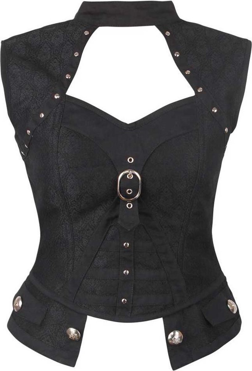 Attitude Holland Top -2XL- Corset top Gothic, vampire, victoriaans Zwart