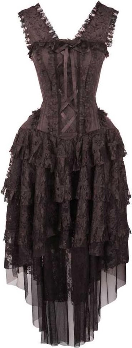 Attitude Holland Trouwjurk -4XL- Victorian wedding dress long Gothic, vampire, victoriaans Bruin