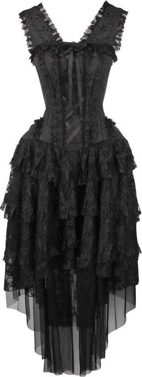 Attitude Holland Trouwjurk -L- Victorian wedding dress long Gothic, vampire, victoriaans Zwart