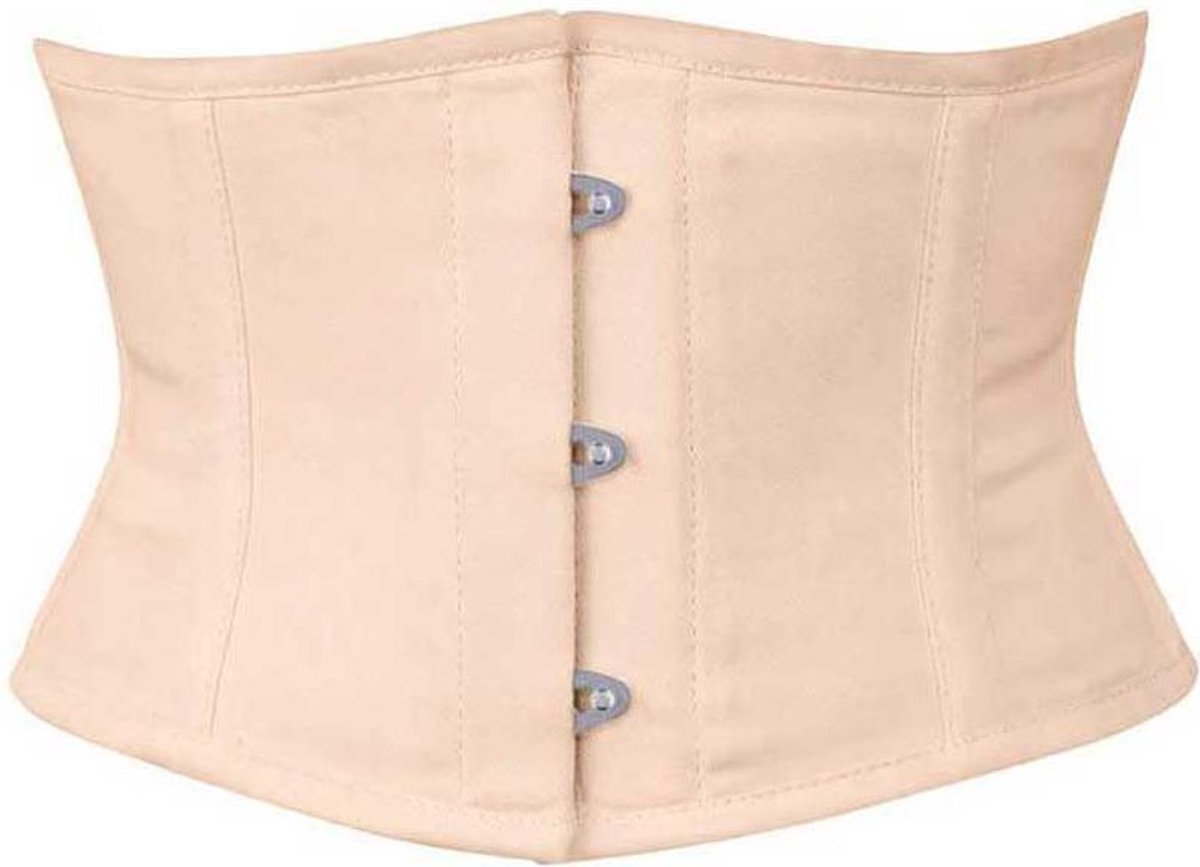 Katoenen korte taille shaper underbust korset nude - Gothic Steampunk Vintage - XL = 30 inch - VG London