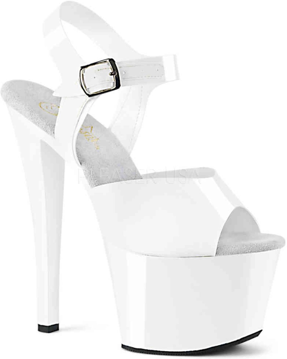 SKY-308GF (EU 35 = US 5) 7 Heel, 2 3/4 Glitter Filled PF Ankle Strap Sandal