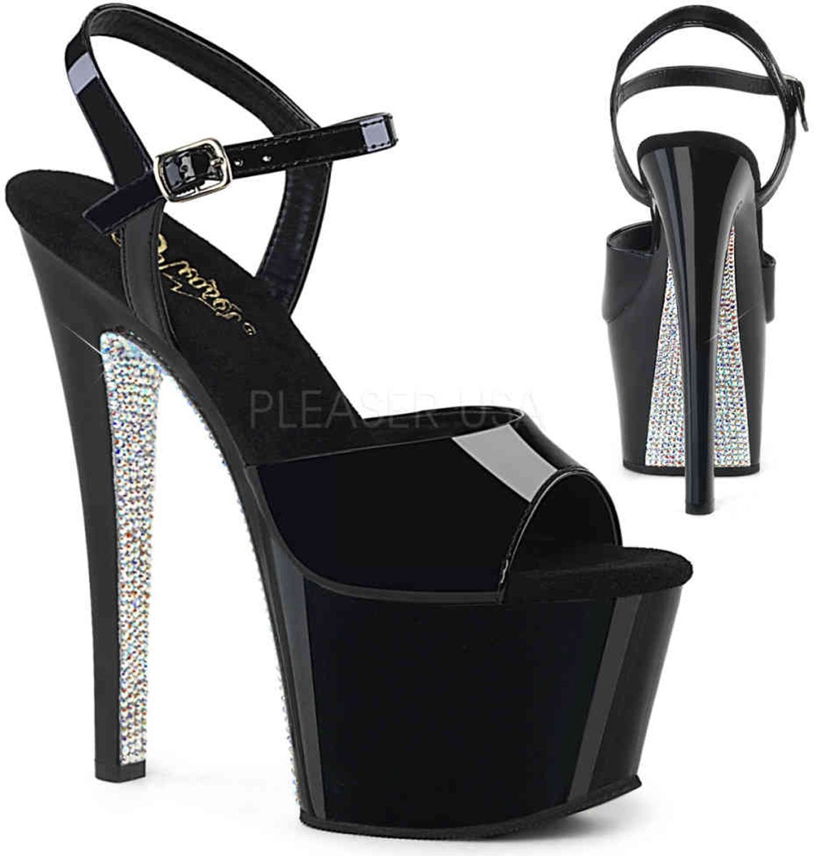 SKY-308N (EU 36 = US 6) 7 Heel, 2 3/4 PF Ankle Strap Sandal