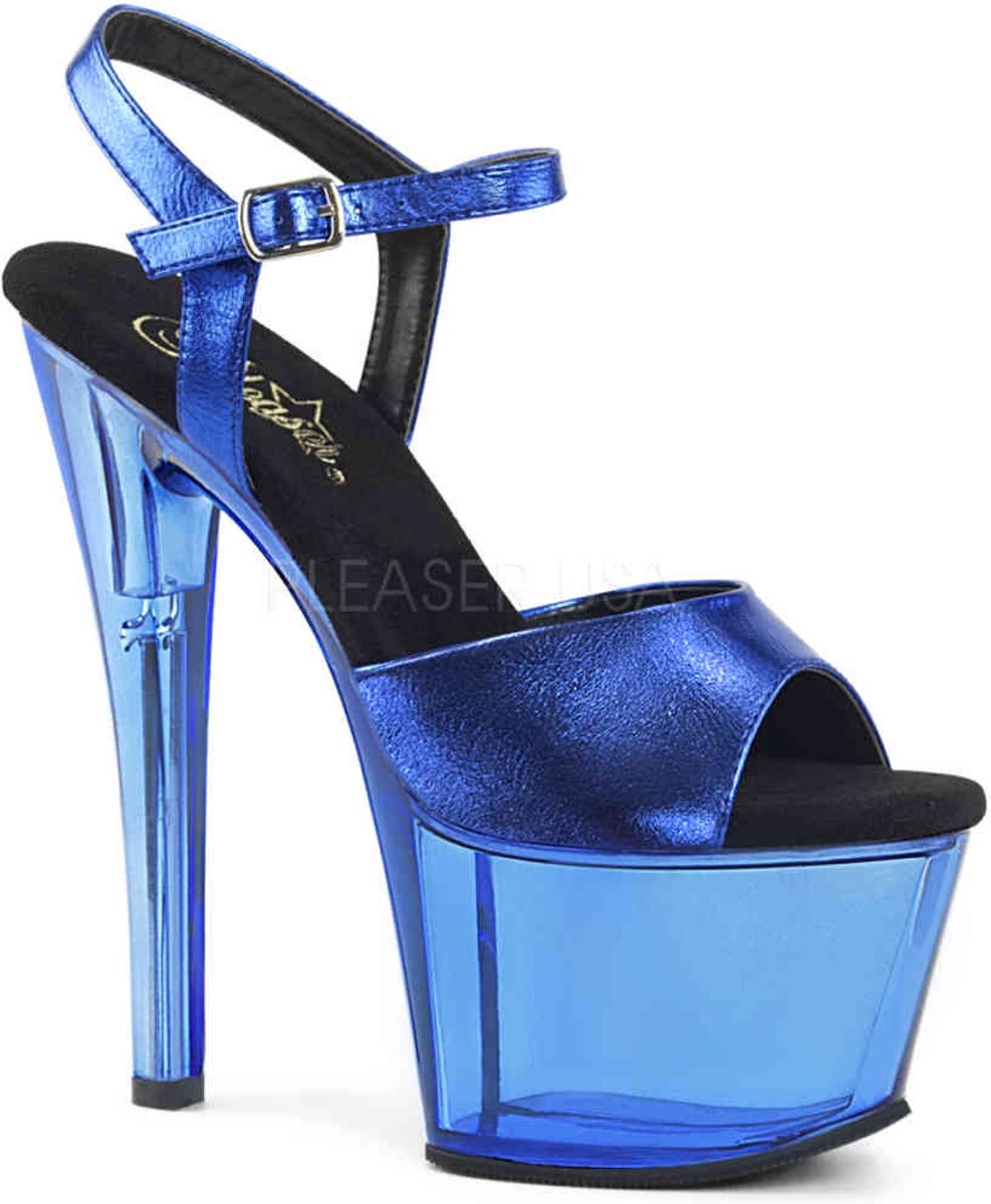 SKY-308TT (EU 36 = US 6) 7 Heel, 2 3/4 PF Ankle Strap Sandal w/ Contrast Bottom