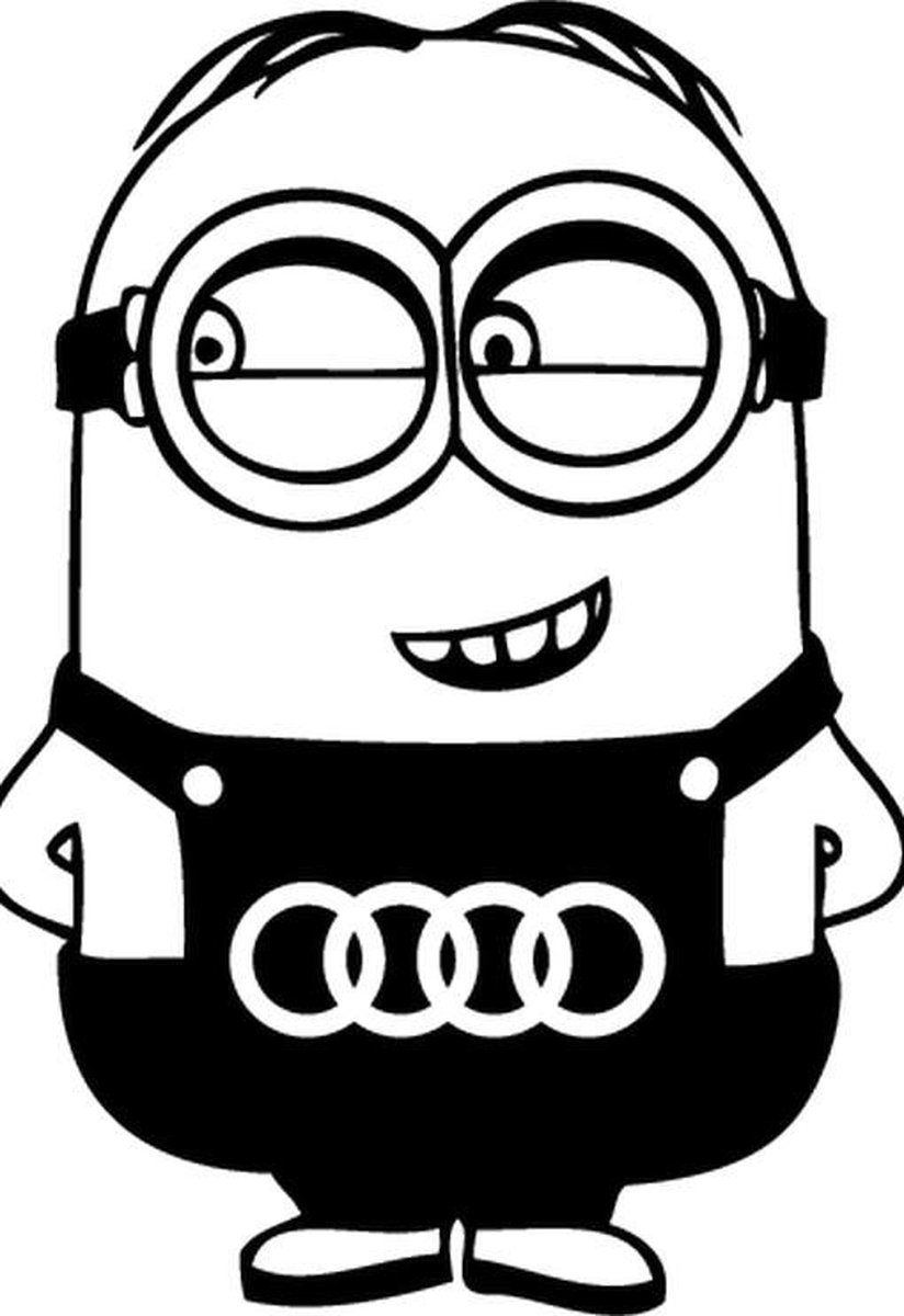 Audi Minion (sticker) (Wit) (20x15cm)